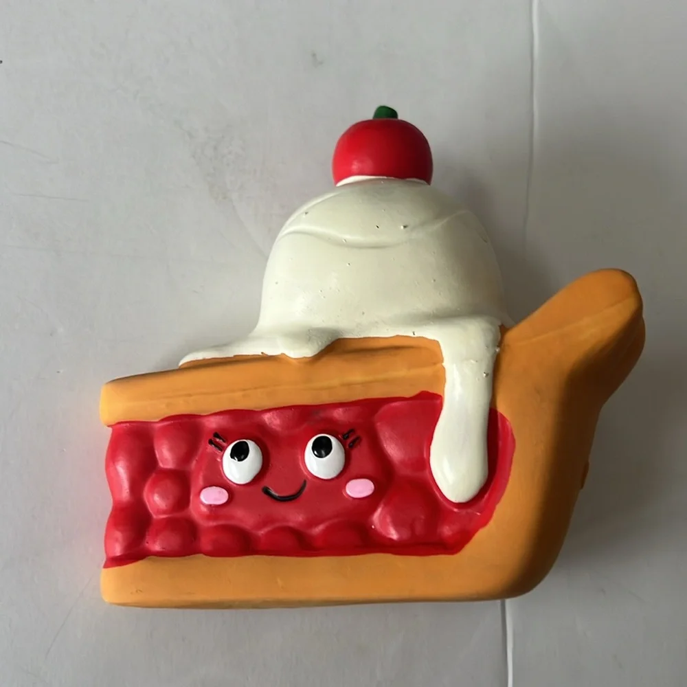 Fringle Latex Cherry Pie Slice Squeaky Dog Toy